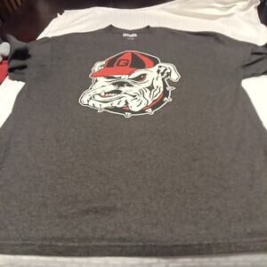 Ga Bulldogs T Shirt XL Men Short Sleeve Gray Front And Back Graphic Cotton Blend